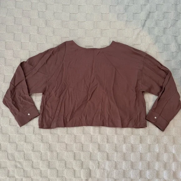 Madewell Mauve Pink Relaxed Tulip Back Long Sleeve Top, Women’s XL, NWT - Picture 3 of 6